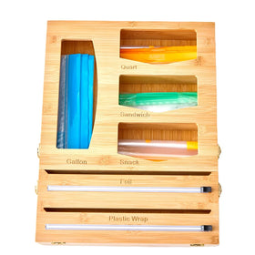 Hot Sale Wood Ziplock Bag Storage Holder Food Ziplock Bag Drawer Organizer