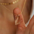 Customized Stainless Steel Rectangle Square Fine Pendant Necklace Blank Engraved Jewelry Stamping with Word Message & Letter