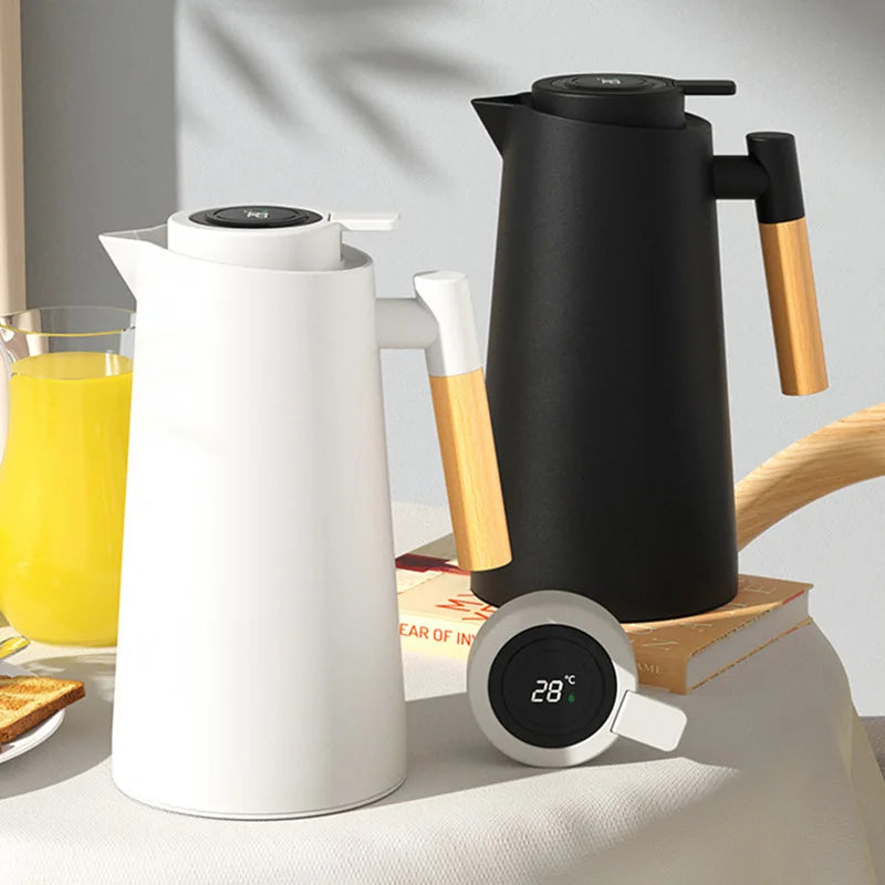 Household Smart Data Display 1000ML Large Capacity Thermos Pot Vacuum Flasks Glass Liner Thermos Pot Portable Warm Water Bottle