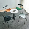 Modern Style PU Leather Reception Chair for Dining Room Hotel Restaurant Coffee Tea Shop Living Room Metal Frame