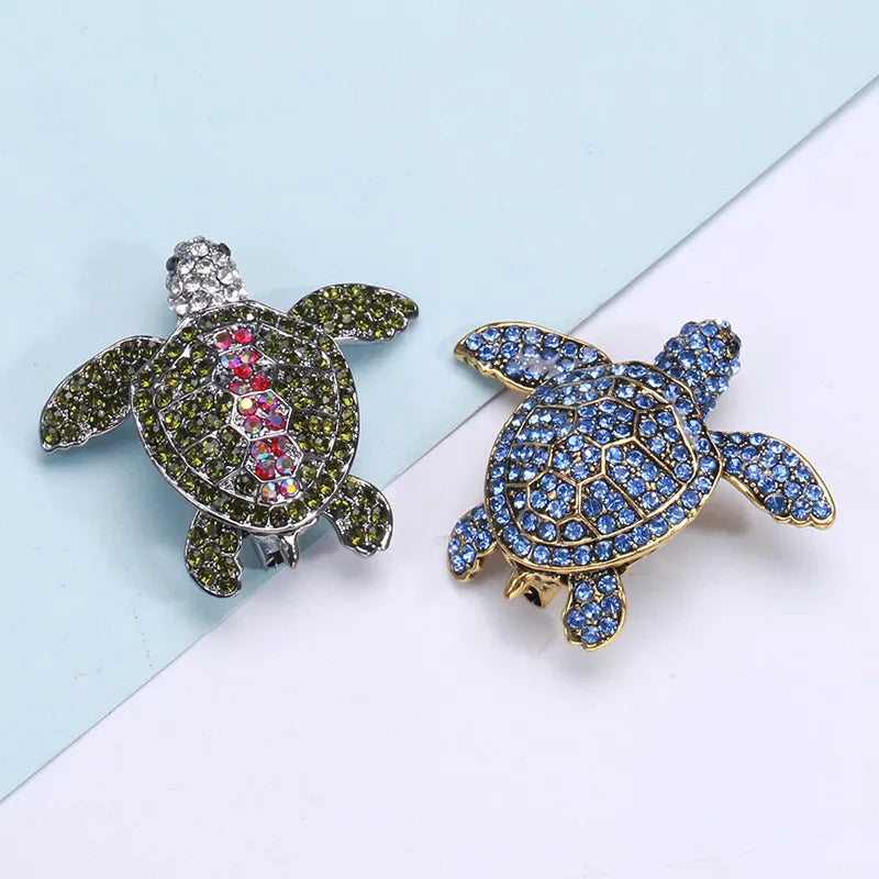 Alloy Crystal Rhinestone Turtle Brooch Pins Fashion Jewelry Accessories Children's Wedding Engagement Parties Great Gift