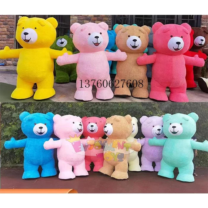 Best Selling CE Colorful Inflatable Teddy Bear Costume Cosplay Ted Costume Mascotte Animal for Adult