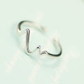 925 Sterling Silver Heartbeat Adjustable Ring for Fashion Women Party Fine Jewelry Minimalist Punk Accessories