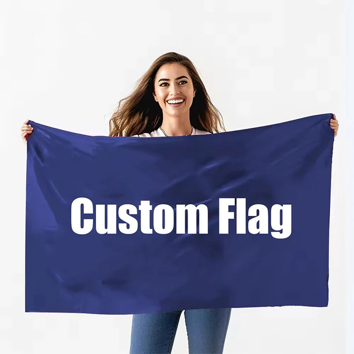 Dropshipping Customized Flag Promotional Any Logo Design Printed Customize Size 100D Polyester 3x5 Feet Double Side Wall Banner
