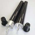 Xmlivet New Black Carbon Pool Cue Extensions with Silver Collar for Cuetec Cues 8/9inch Cue Extenders Billiard Accessories