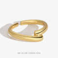 925 Sterling Silver Open Rings 18K Gold Rhodium Plated Trendy Chunky Twisted Geometric Styles Wedding Party Jewelry Stackable