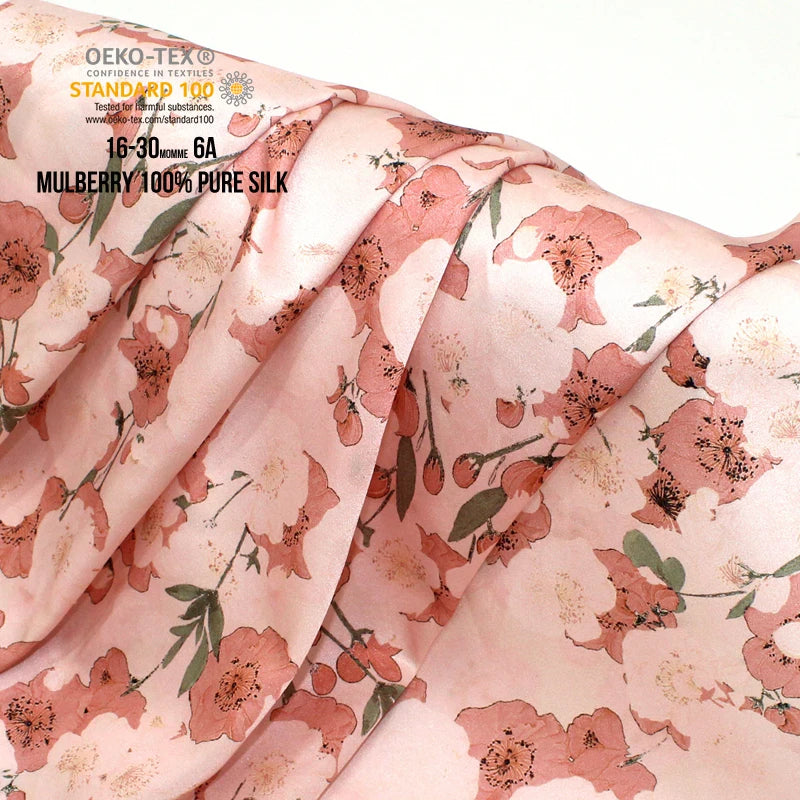 Factory Supply Custom Printed Silk Fabric Private Customization Exclusive Comfortable Customization Printed 100% Silk Fabric