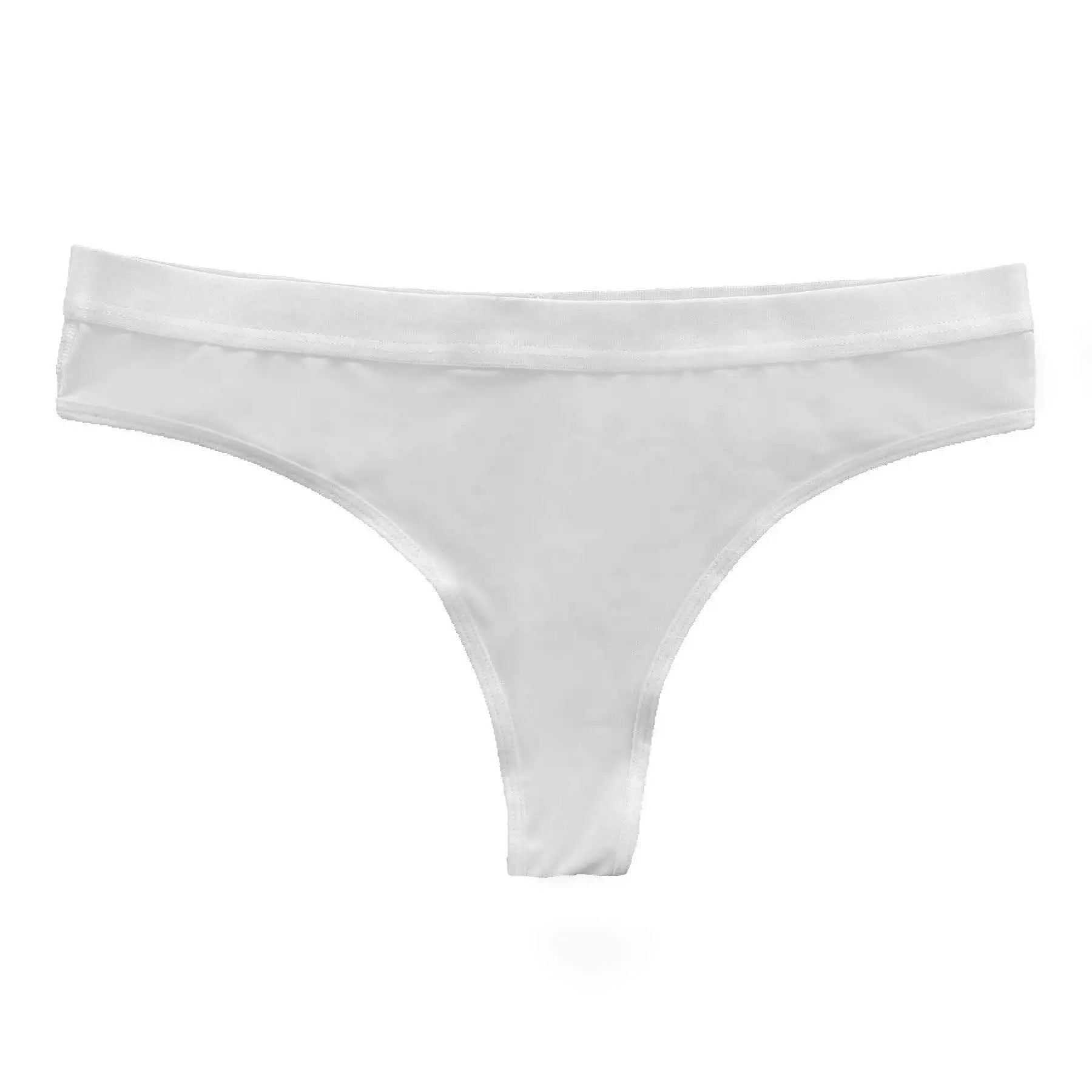 Low Rise Women's Blank White Polyester Thong with Eco-Friendly Quick Dry Breathable Solid Pattern for Sublimation
