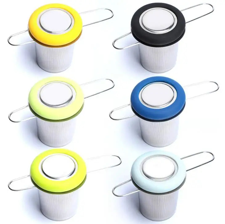 Reusable Folding Handles Stainless Steel 304 Tea Strainer Basket for Cups and Teapots