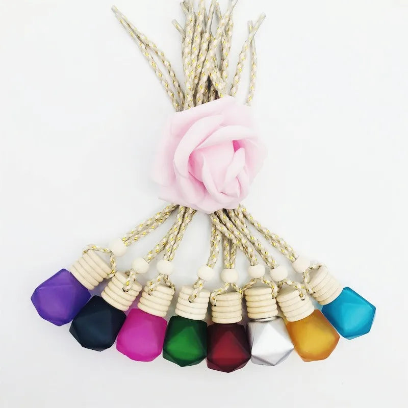 New Product Multi Color Empty Car Perfume Bottles 10 ml Empty Bottle for Car Perfume Glass Car air Freshener Bottles Perfume