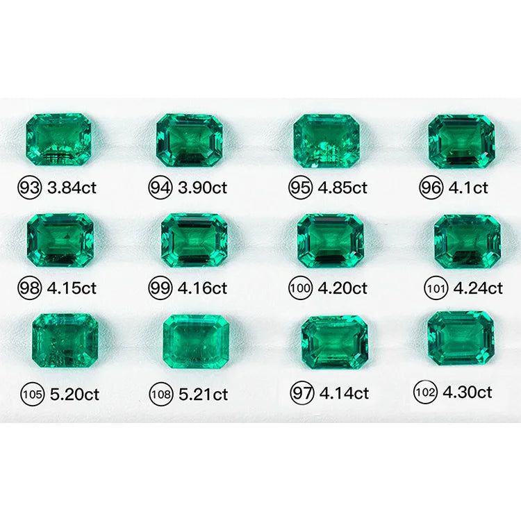 Rarity Factory Directsale Wholesale Emarald Loose Gemstones Green Gems 4*6mm to 8*10mm Nano Emerald Cut