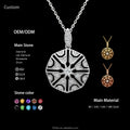 1000S Personalized 9k Real Gold Flower Shape Zircon Trendy Charm Necklace for Engagement Wedding Party