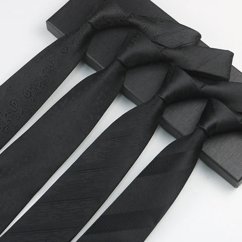 Good Quality Good Price Stock Neck Ties Multi Pattern Polyester Matte Men Accessories 2024 for Black Tie