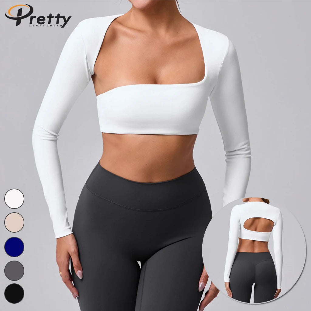 Women's Fitness Clothes Gym Wear Cape Long Sleeve Top Yoga Top Athleisure Crop Top Outdoor Running Vest Women's T-shirt