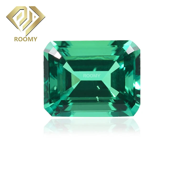 Colombia Lab Grown Emerald Synthetic Emerald Cut Stone Hydrothermal Lab Created Emerald Gemstone