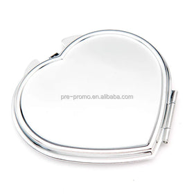 Wholesale Custom Metal Double Sides Heart Shape Cosmetic Mirror Personalized Heart Shape Pocket Mirror