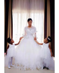 Guangzhou Auyan Wedding Dress New Round Neck Slender Lace Drag Wedding Dress Size Slimming