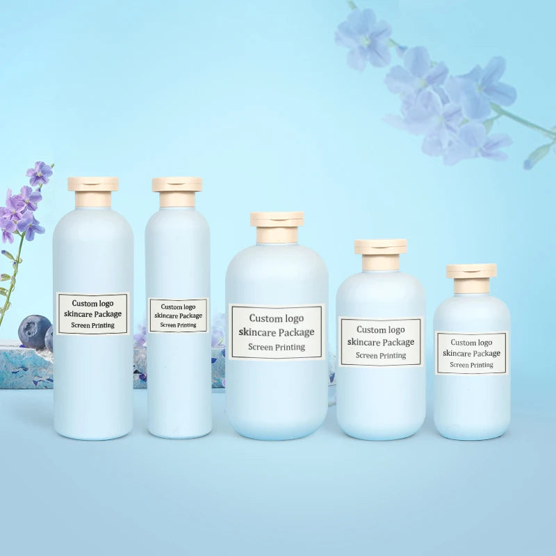 Eco Friendly HDPE 300ml Green Round Squeeze Custom Empty Plastic Lotion Bottle Shampoo and Conditioner Bottles With Flip Top Cap