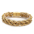 KALEN Mens 230mm Silver/Gold Stainless Steel Hip-hop Chain Bracelets&Bangles