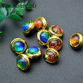 Wholesale 18K Gold Plated Various Colors Round Shape Glass Quartz Loose Beads for DIY Jewelry Necklace Bracelet Making