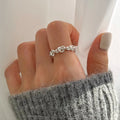 Vintage Braided Twist Heart Finger 925 Sterling Silver Ring for Women Party Gifts Jewelry