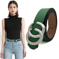 Women PU Leather Belt for Jeans Pants Retro Faux Leather Belts With Pin Buckle