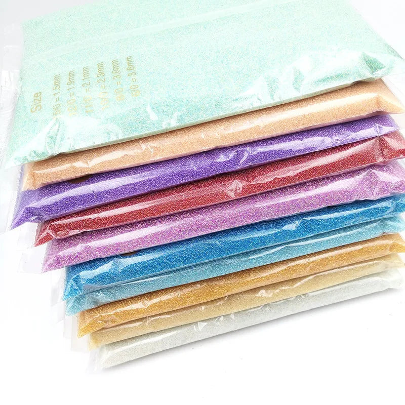 450g AB Symphony Glass Beads Non-porous Small Round Beads Glass Nail Art