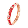 Daili Wholesale 60mm Flower Zinc Alloy Enameled Gold Plated Classic Indian Bangle Colorful Women Accessories Gift Custom Logo