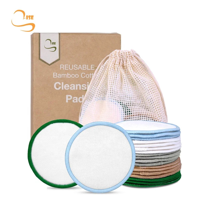 8cm Reusable Bamboo Cotton Facial Cleansing Pads Chemical Free Soft Cosmetic Make up Dispenser Cotton Pads