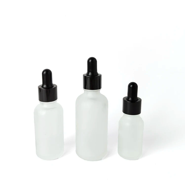 5ml-100ml Frosted Matte Glass Cosmetic Container Bottles Empty Essential Oil Packaging with Dropper for Eye Drops