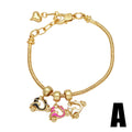 Charm Bracelet Gold Plated Heart Bee Enamel Adjustable Large Hole Beads Life Tree Crystal Pendant Bracelet for Women