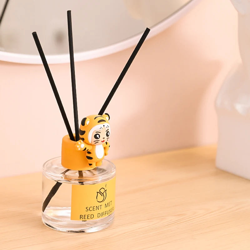 Wholesale New Design Reed Diffuser Set Home Decor Fragrance Air Freshener Combining Cartoon Cute and High-quality Reed Diffuser