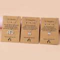 To Mother Daughter Card Stainless Steel Necklace Mother's Day Gift Heart Elephant Butterfly Friendship Couple Necklace Set