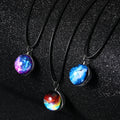 Valentines Day Glass DIY Gifts Collares Vintage Statement  Nebula Space Universe Necklace for Women Men