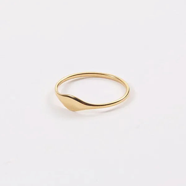 Minimalist Women Jewelry Dainty Polished Plain Gold Plated Surface Ring