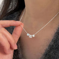 Fashion Wholesale 925 Sterling Silver 3 Piece Square Shape Pendant Women Necklaces Jewelry