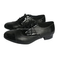 Customized Logo Soft Suede Sole Balltoom Men's Dance Shoes Black PU
