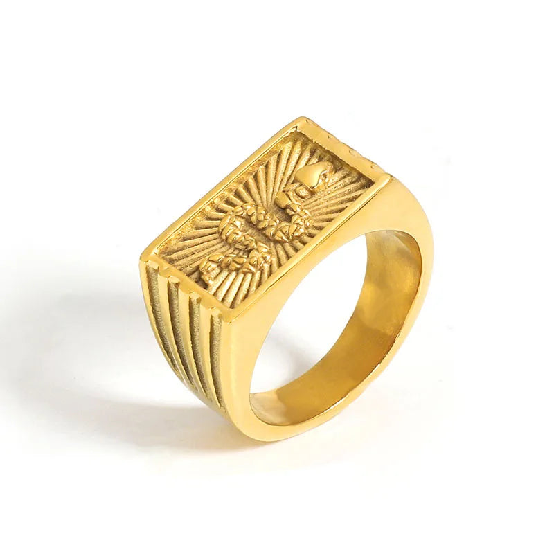 Middle East Men and Women Arab Vintage Punk Style Retro Gold Muslim Engrave Snake Ring
