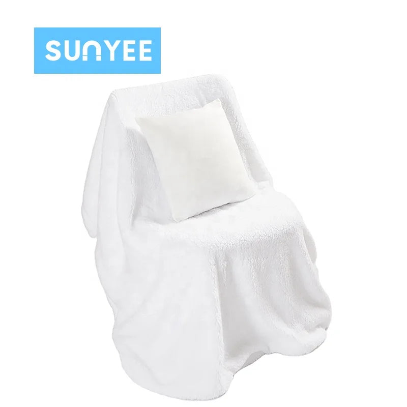 Sunyee Wholesale Thicken Berber Fleece Blanket Sublimation Blanket Blanks Custom Print Photo Double Layels Layer Throw Blanket