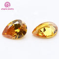 Yingma Machine Cut 2*3mm-13*18mm Synthetic Gemstones Pear Shape Loose Cz Stone Yellow Color Cubic Zirconia for Fine Jewelry