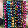 Wholesale Natural Semi-precious Stone 4 6 8 10 12mm Colorful Tiger Eye Gemstone Beads for Jewelry Making DIY Bracelet Necklace