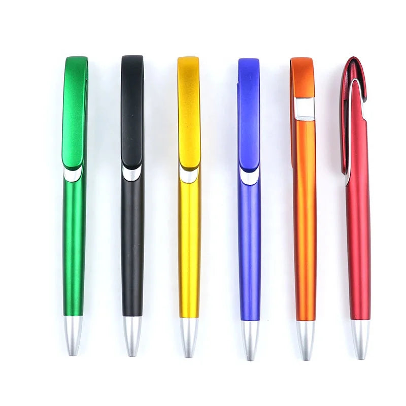 Custom Logo Twist Plastic Ballpoint Pen 1.0mm Black Ink Available Promotional Pen for Business Gifts School Office