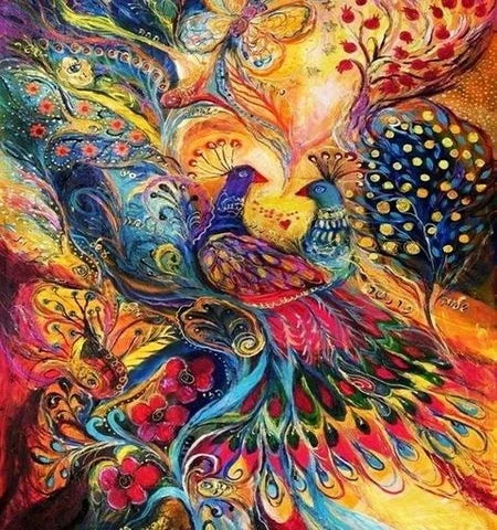 For Chenistory Custom DIY 5D Full Square Diamond Embroidered Canvas Wall Art Abstract Animal Diamond Peacock Oil Painting Kits