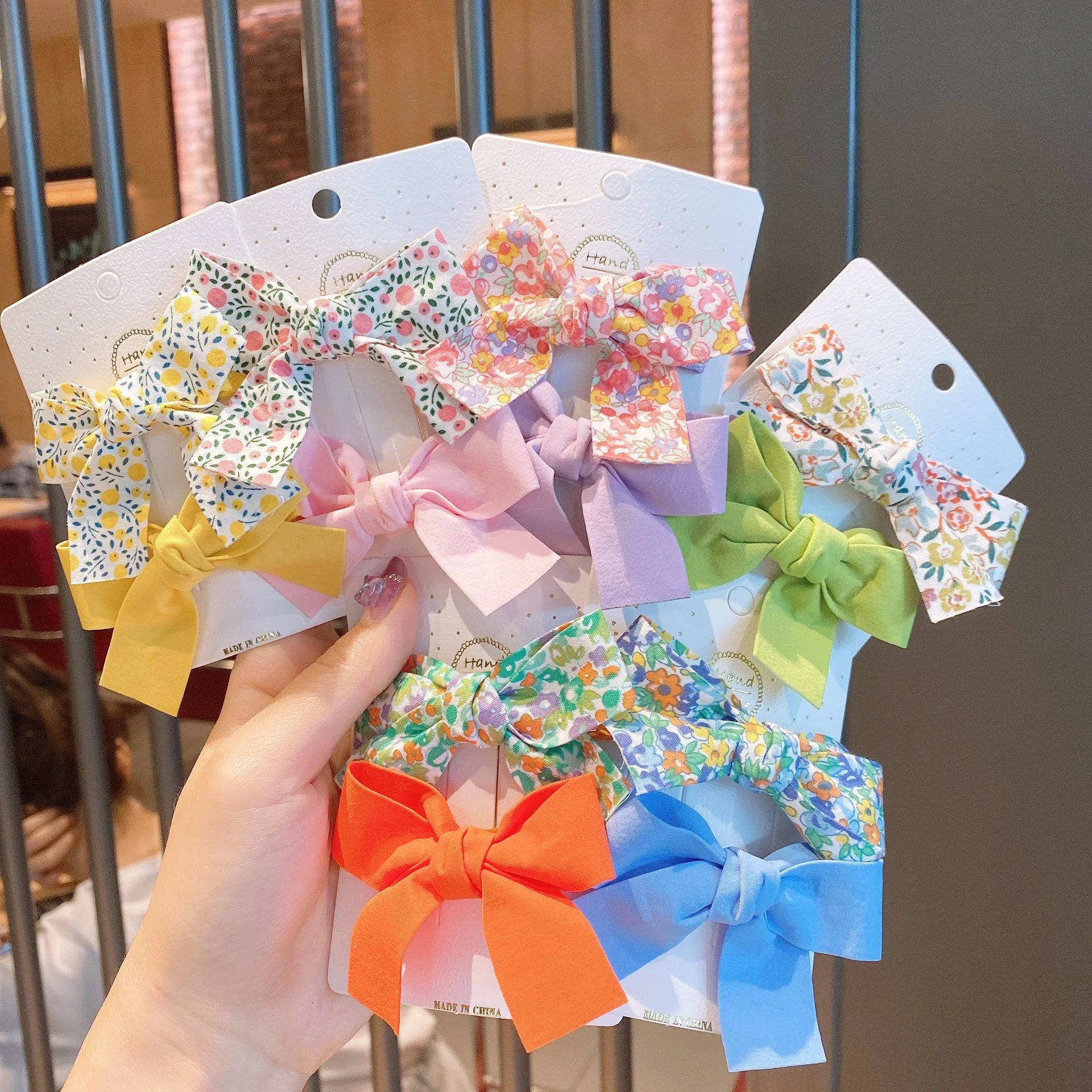 2 Pcs/set Wholesale Ribbon Bow Hairpins Pretty Ribbons Hair Bows Clip for Girls Children Hair Accessories