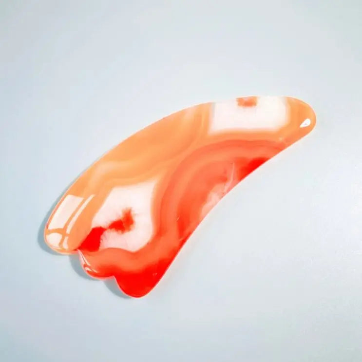 HUIYING wholesale eco-friendly pink hair jade comb massage comb Red Agate tool gua sha stone comb