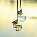 10ml Round High Borosilicate Car Hanging Diffuser Glass Perfume Bottle with Wooden Lid