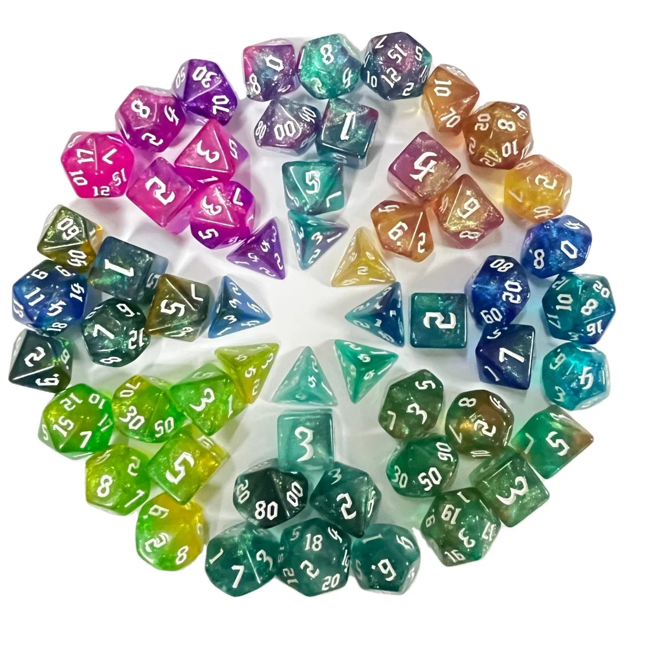 New Release DND Dice Set Dungeons and Dragons Dice 7pcs/set Polyhedral Acrylic Dice for Board Games