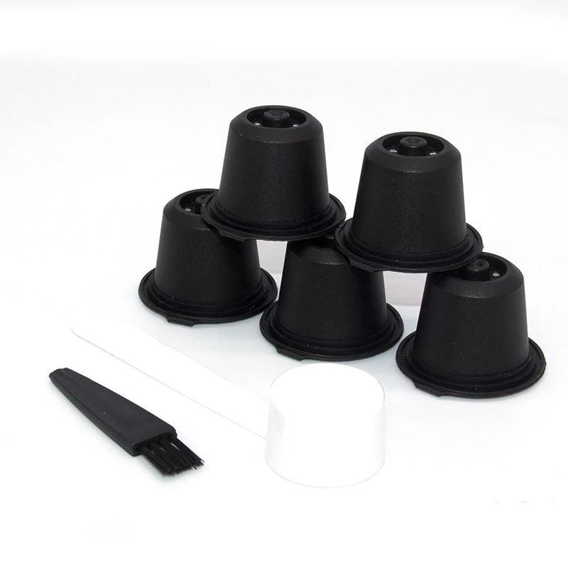 5pcs Black/Brown/Red PP Eco-Friendly Reusable Refillable Coffee Filter Baskets Back to School