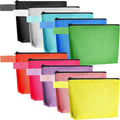 22*13*4.5cm  Gifts Custom Logo Printed Canvas Zipper Makeup  Luxury Cotton Small Coin Pouch Travel Cosmetic Bag Pencil Pouch