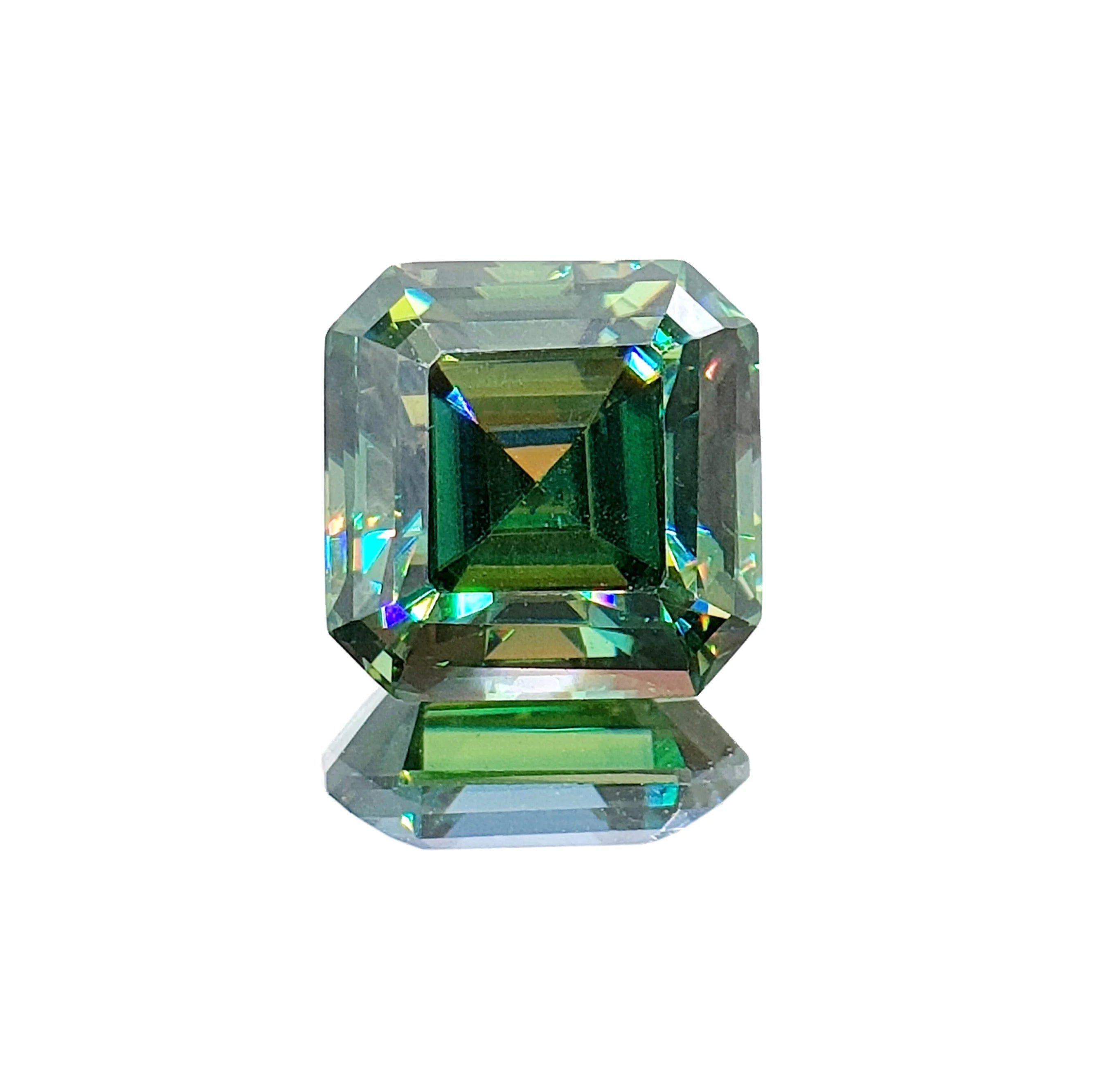 Synthetic High Quality Gemstone Blue Moissanite Gold Plated Stud Earrings Women's Classic